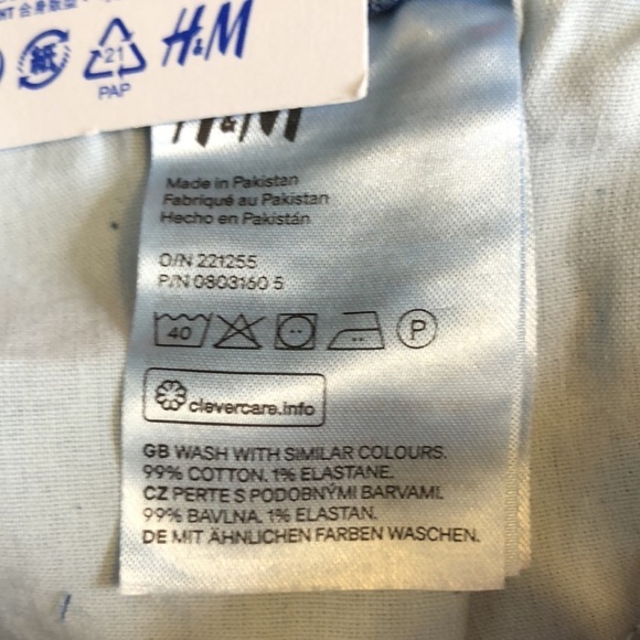 COPY - H&M GIRL SLIM FIT ADJUSTABLE WAIST DISTRESSED BLUE WASHED SIZE 12 - Picture 10 of 11